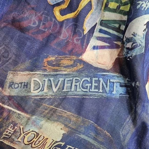 FAIRY LOOT Scarf Book Design *a fun gift for the avid reader* Wrap Shawl - Picture 6 of 14